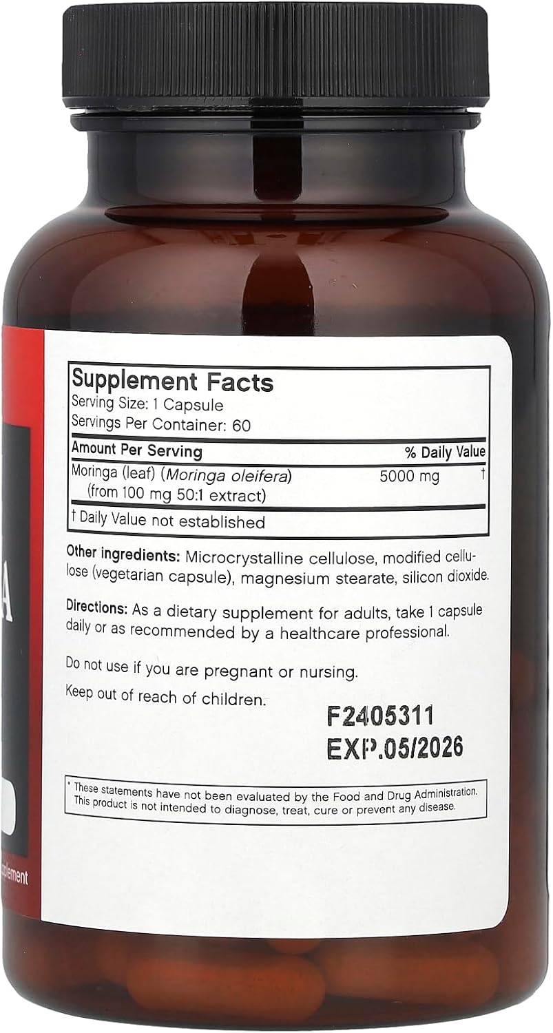 High Potency Futurebiotics Moringa Supplement - 60 Capsules (5000mg)