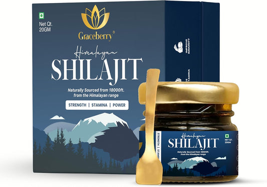 High Potency Graceberry Gold Shilajit Resin Supplement - Pure Himalayan Shilajit for Energy & Immune Support - 72% Fulvic Acid - Lab-Tested (20gm x 1)