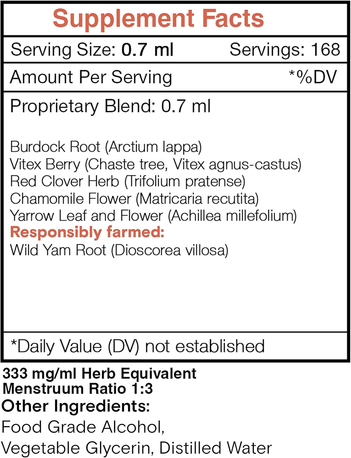 High-Potency Healthy Breast Alcohol Extract Tincture with Burdock, Vitex, Wild Yam, Red Clover, Chamomile, Yarrow - 2x4 oz