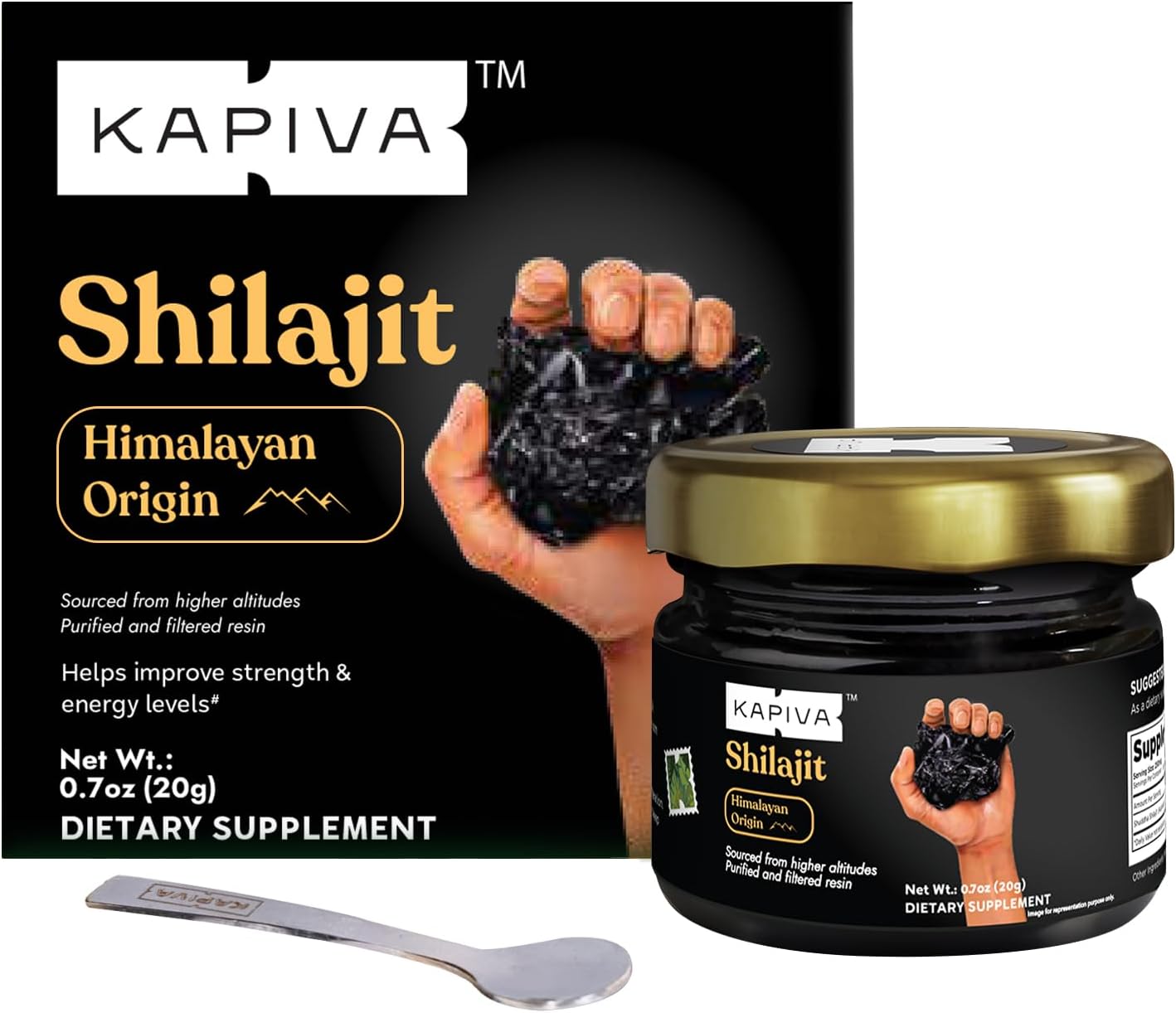 High Potency Kapiva Himalayan Shilajit Resin for Men & Women | 80 Servings, 250mg | 80+ Trace Minerals, 70% Fulvic Acid | Authentic, Lab Tested | Natural Energy & Immune Boost