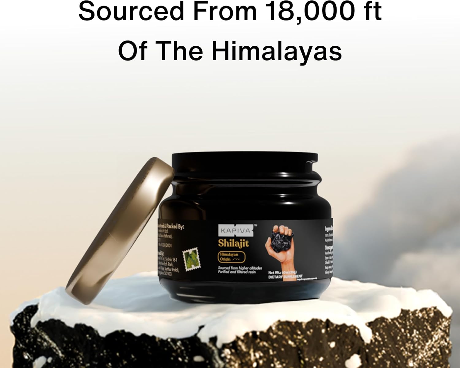 High Potency Kapiva Himalayan Shilajit Resin for Men & Women | 80 Servings, 250mg | 80+ Trace Minerals, 70% Fulvic Acid | Authentic, Lab Tested | Natural Energy & Immune Boost