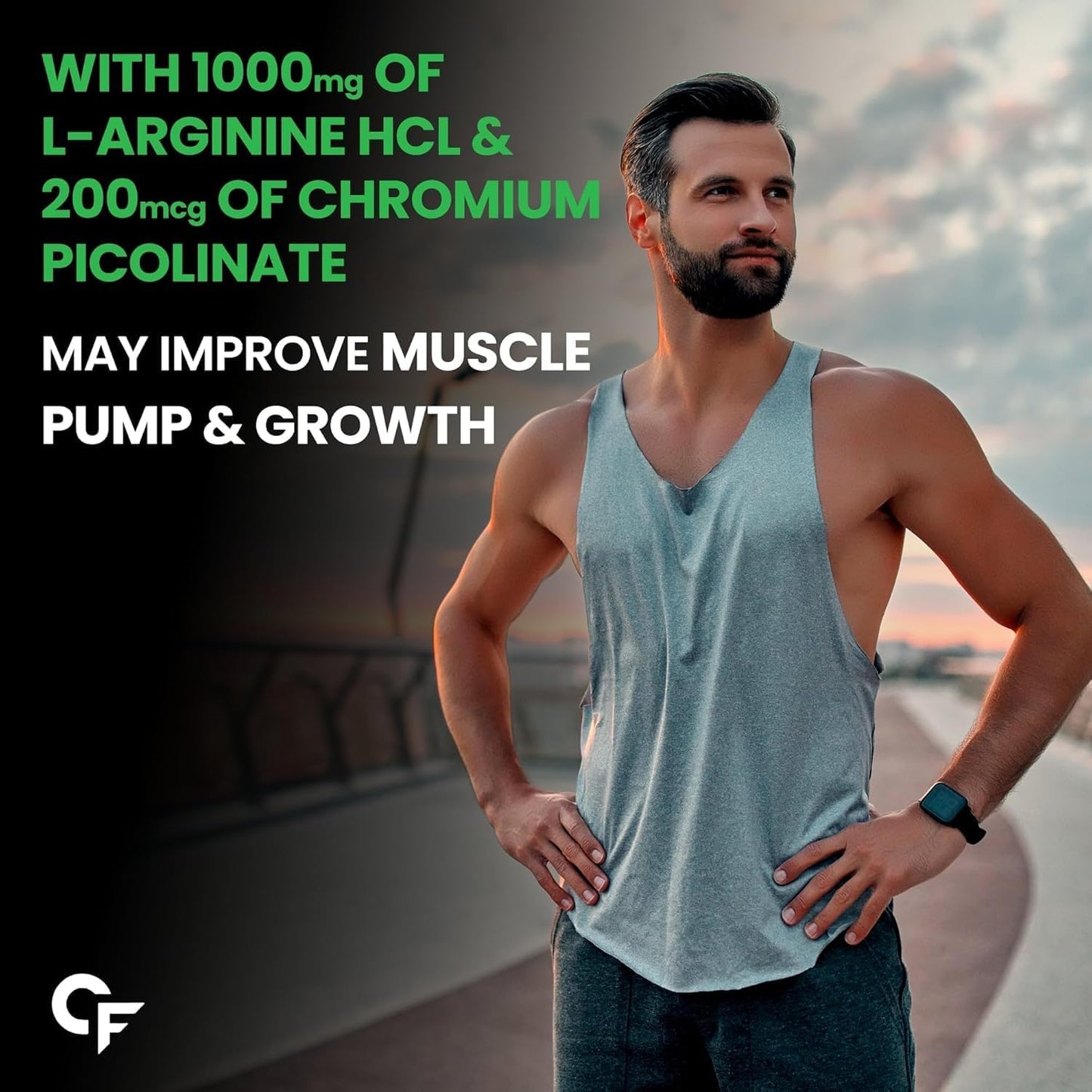 High Potency L-Arginine Supplement 1000mg - 10 Vegan Capsules for Cardiovascular Health and Muscle Support