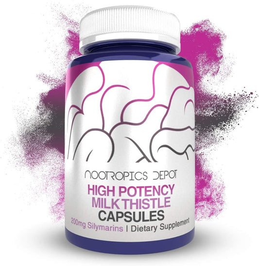High Potency Milk Thistle Extract Capsules | 200mg Silymarins | 120 Count | Nootropics Depot