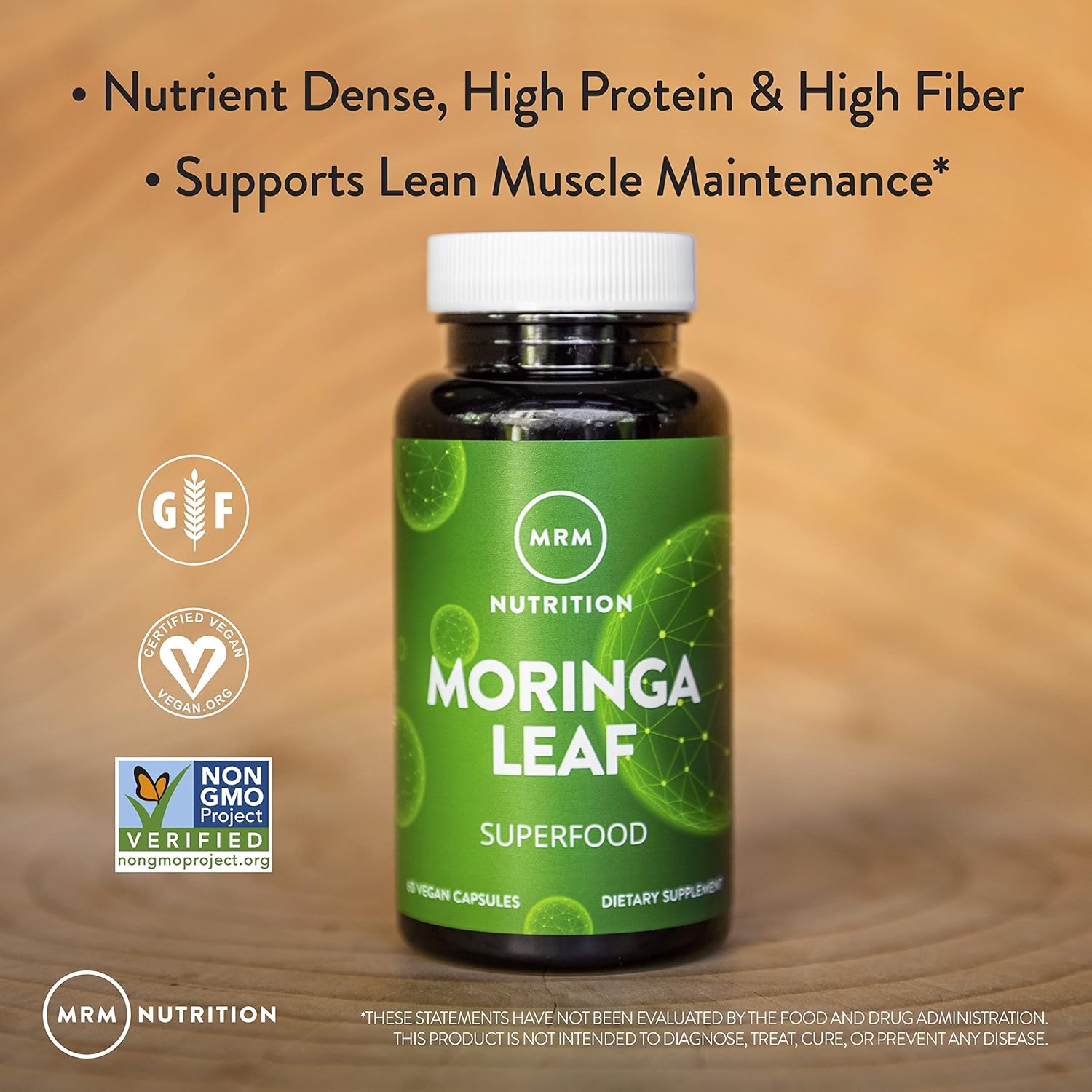 High Potency Moringa Leaf Capsules - 600mg | Superfood Supplement for 60 Servings by MRM Nutrition