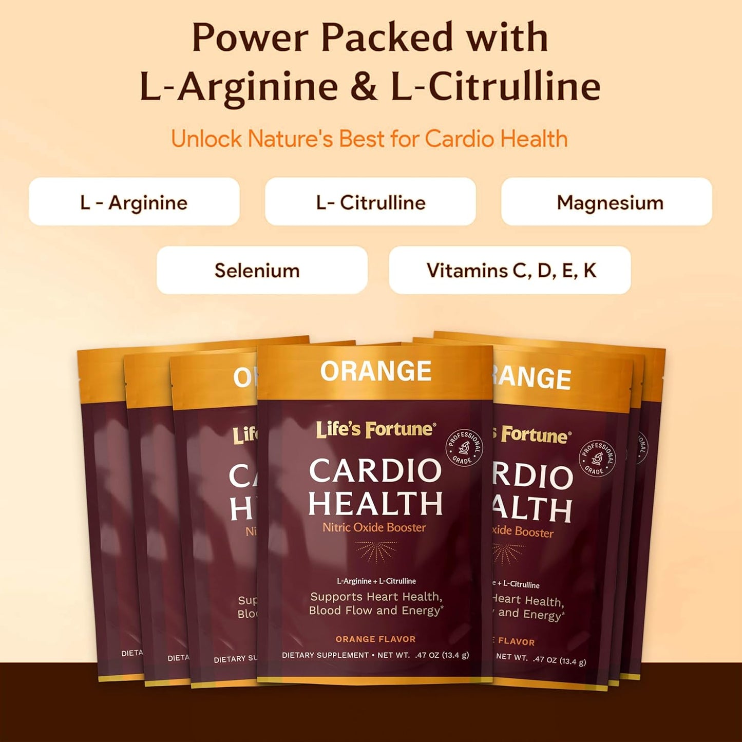 High Potency Nitric Oxide Supplement Powder with L Arginine and L Citrulline - Natural Orange Flavor, 5 Servings