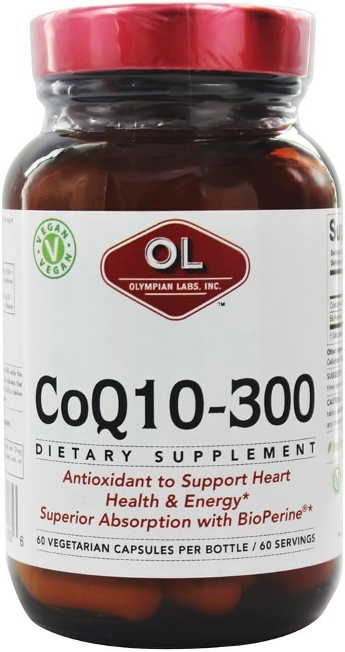High Potency Olympian Labs Coq10 Supplement - 300mg Capsules for Heart Health and Energy Support
