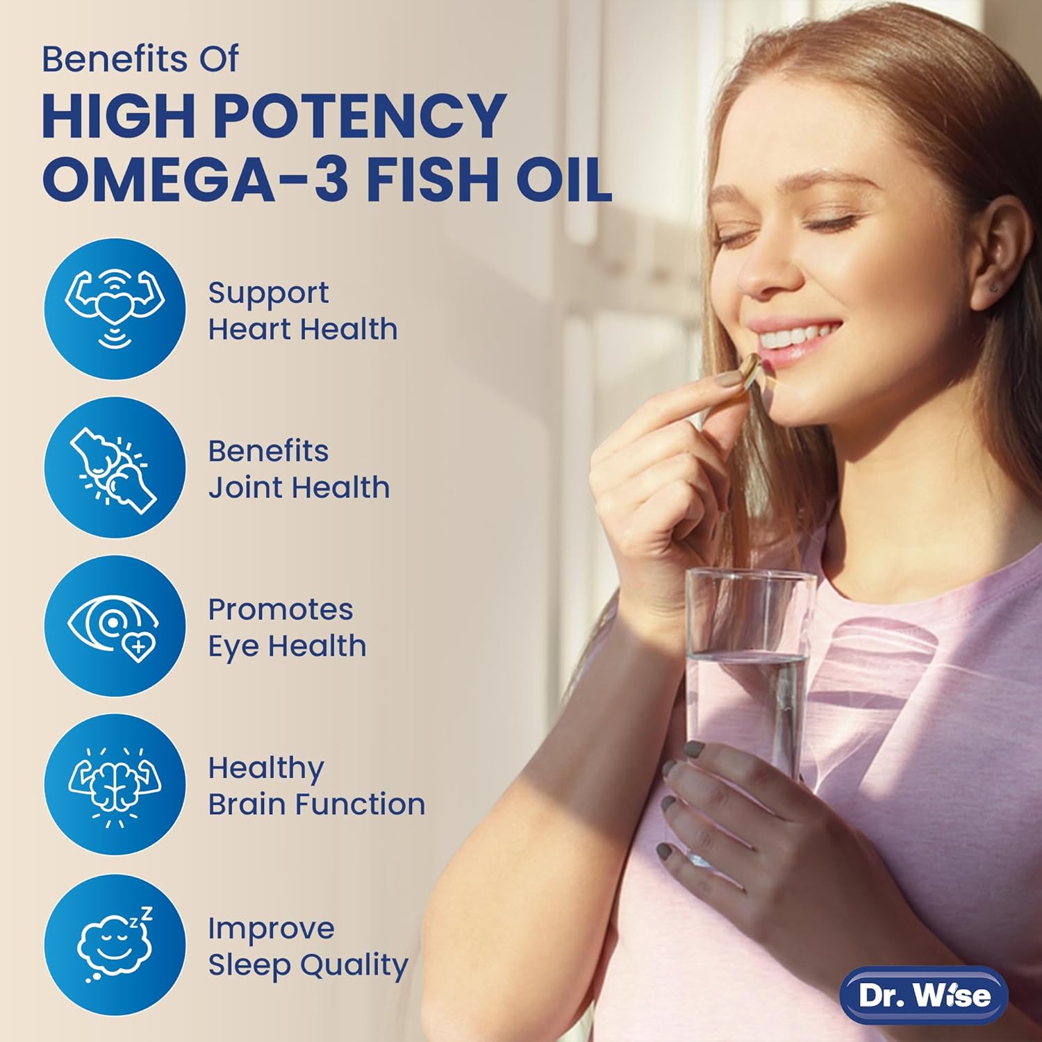 High Potency Omega-3 Fish Oil Softgels with Natural Lemon Flavor - 3600mg (2160mg Omega-3) - Supports General Health - 90 Softgels, 3-Month Supply