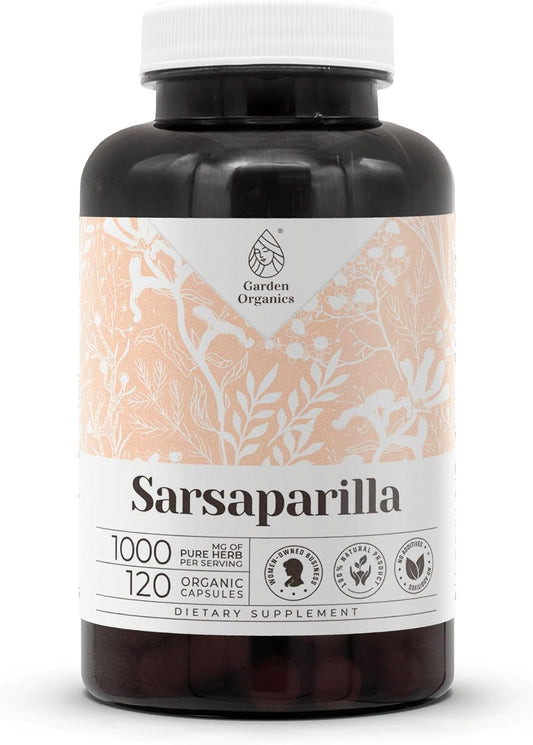 High-Potency Organic Sarsaparilla Capsules - Herbal Dietary Supplement with Vegetable Capsules - 120 Count