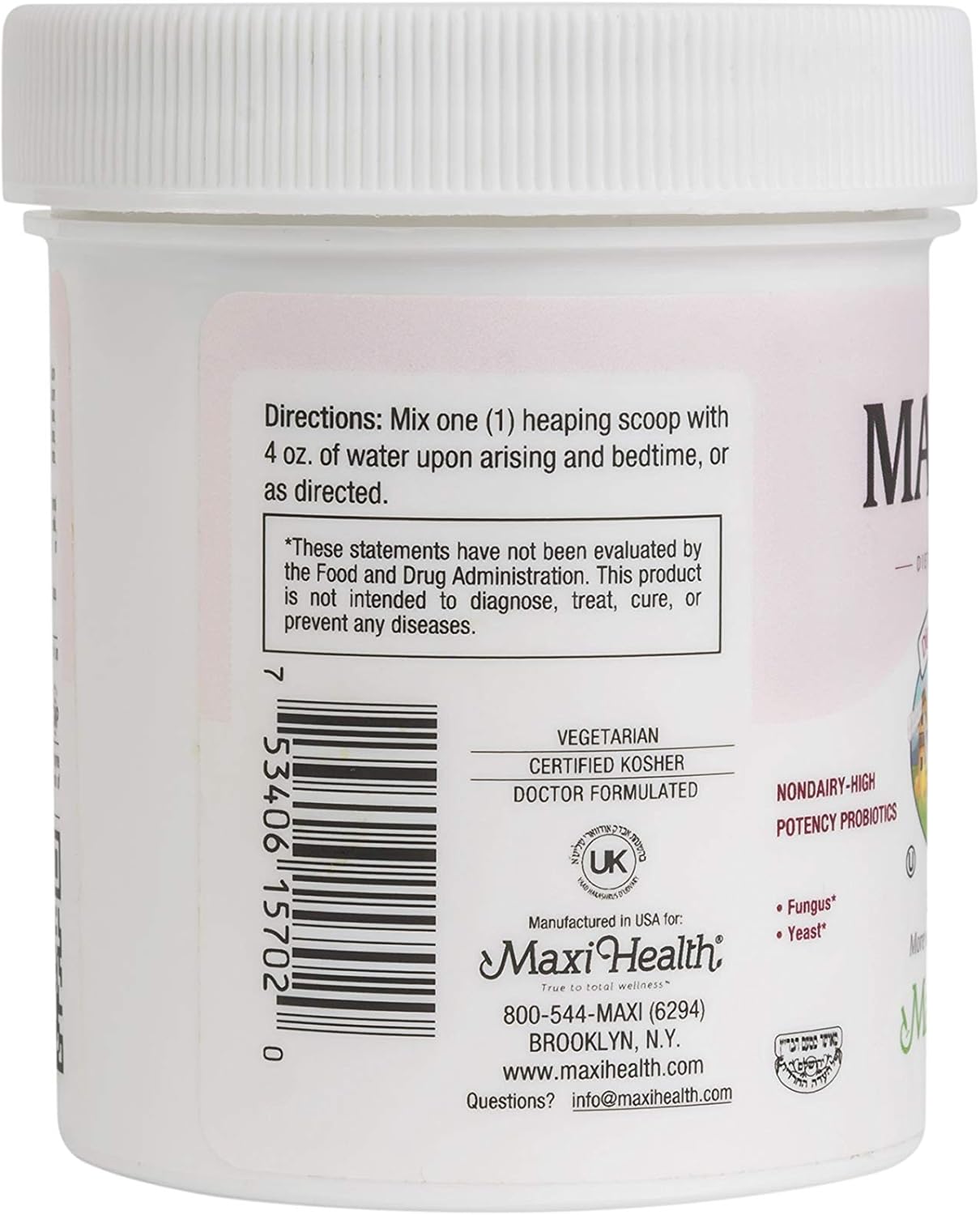 High Potency Probiotic Acidophilus Formula - 5M, 2 Oz. (Pack of 1) by Maxi Health