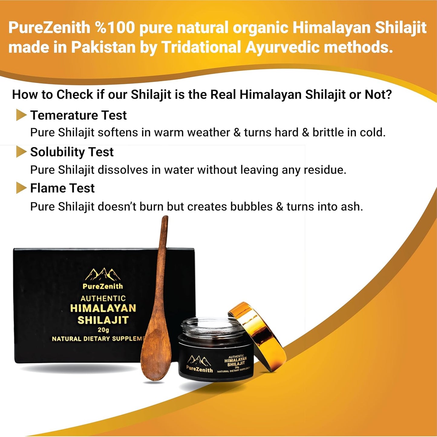 High Potency PureZenith Himalayan Shilajit Resin Supplement - 20g, 85+ Trace Minerals, Fulvic Acid, Boost Energy, Immune Support, Men & Women, Lab Tested