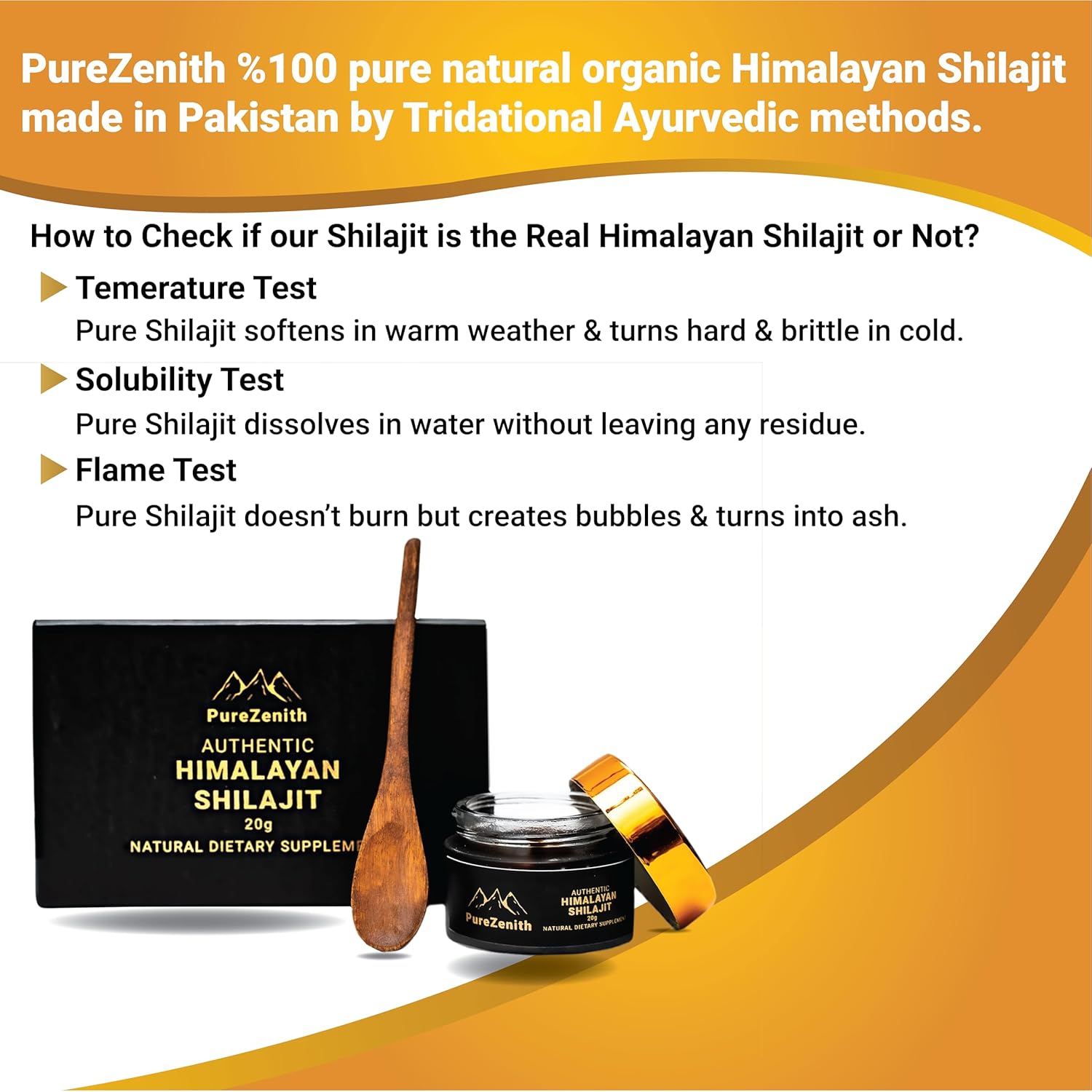 High Potency PureZenith Himalayan Shilajit Resin Supplement - 20g, 85+ Trace Minerals, Fulvic Acid, Boost Energy, Immune Support, Men & Women, Lab Tested