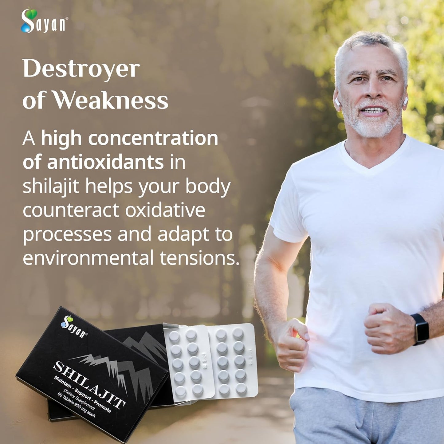 High-Potency Sayan Shilajit Tablets, 24,000mg Supplement with 85+ Trace Minerals, Lab-Tested for Purity - 120 Tablets, 2-4 Month Supply
