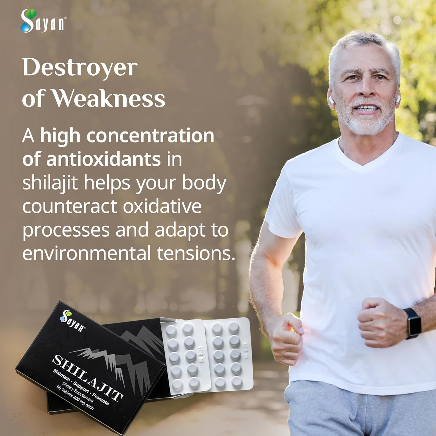 High-Potency Sayan Shilajit Tablets, 24,000mg Supplement with 85+ Trace Minerals, Lab-Tested for Purity - 120 Tablets, 2-4 Month Supply