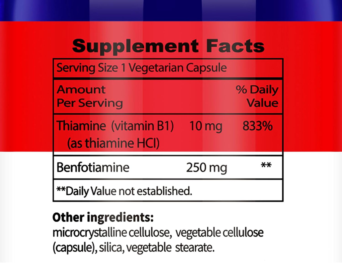 High Potency Shefree I Love Health Mega Benfotiamine 250mg Capsules - Fat-Soluble Ultra-Bioavailable Vitamin B1 - Gluten-Free Non-GMO Vegetarian Formula