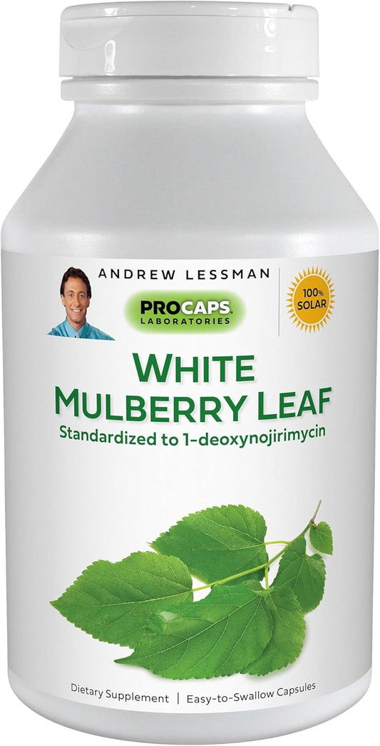 High Potency Standardized White Mulberry Leaf Softgels - 180 Count, Easy to Swallow