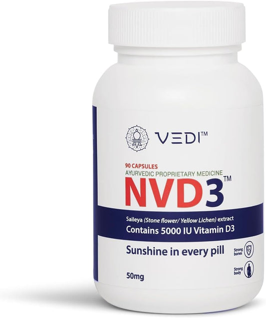 High Potency Vegan Vitamin D3 Supplement | 5000IU | Natural Source for Bone & Joint Health - Supports Calcium Absorption & Immunity