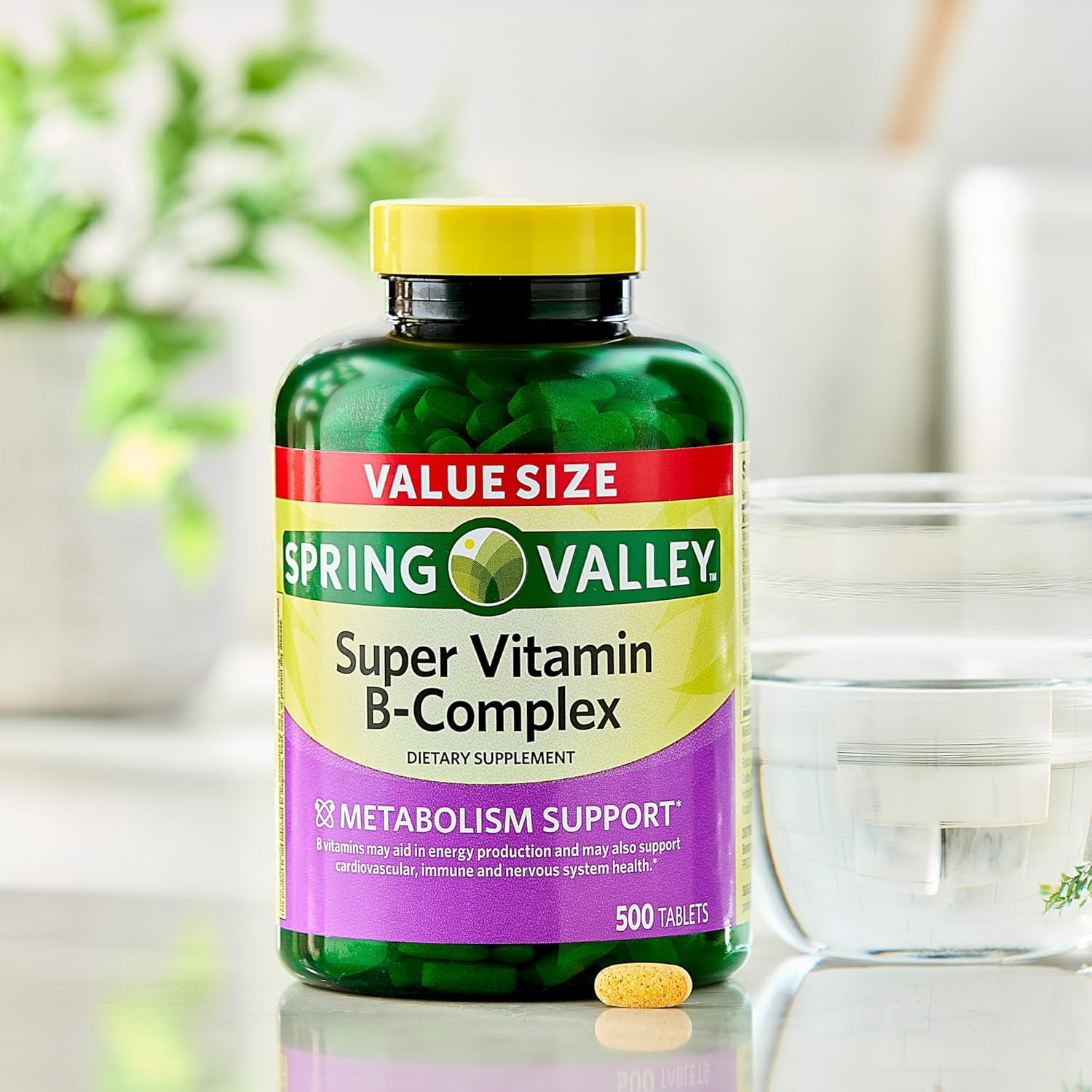 High Potency Vitamin B Complex Tablets - 500 Count Blend of B6, B12, C, Thiamine, Biotin, Folate, Pantothenic Acid, and Riboflavin - Fusion Shop Store