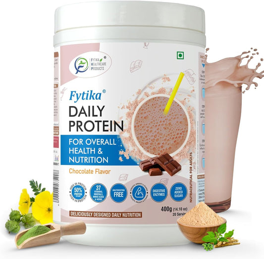 High Protein Chocolate Powder with 37 Vitamins for Daily Health Care - 400G Pack for Adults