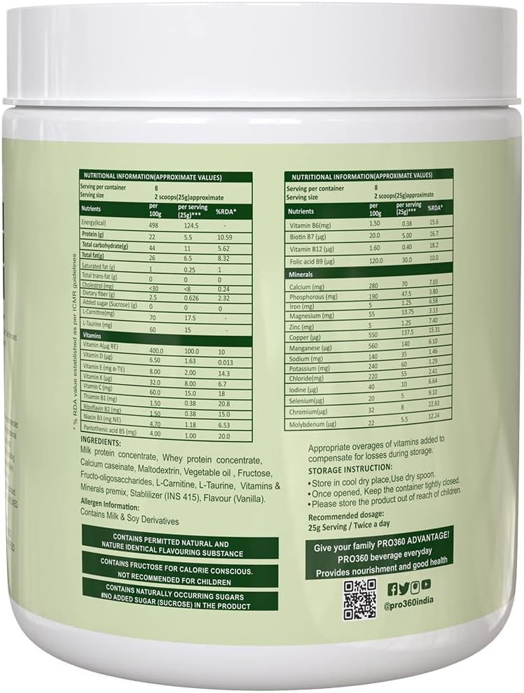 High Protein Dialysis Care Nutritional Supplement Powder for Renal Health - Enriched with L-Taurine and L-Carnitine - No Sugar Added - Vanilla Flavour - 200g