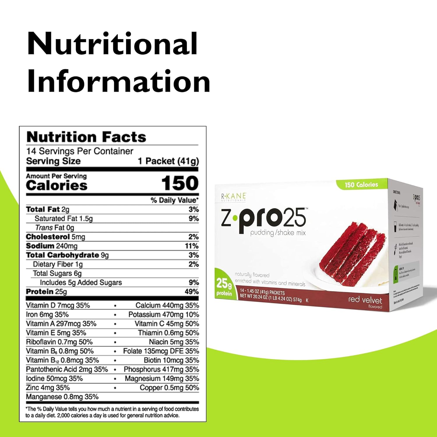 High Protein Low Calorie Red Velvet Protein Shake & Pudding Mix - Meal Replacement Packets with 25g Protein - Breakfast Boost - 14 Packets