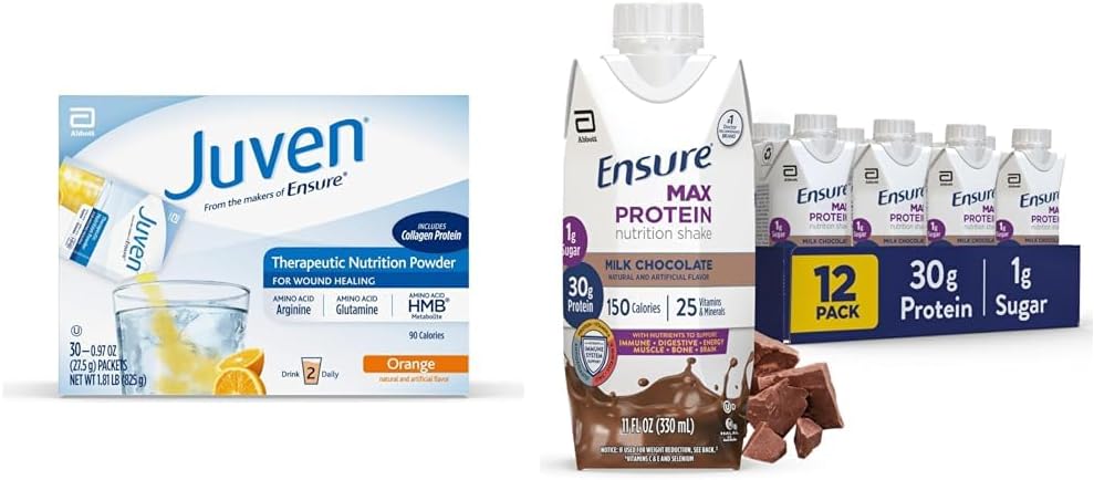 High Protein Nutrition Shake Mix Powder for Wound Healing Support, 30g Protein, 1g Sugar, Juven Therapeutic Formula