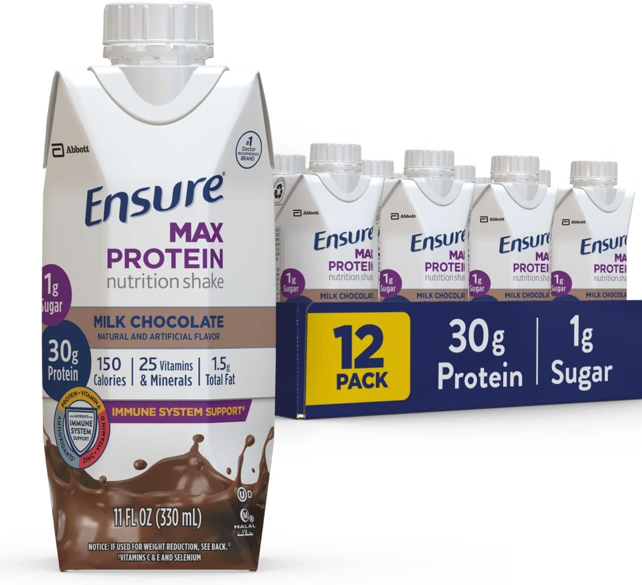High-Protein Nutrition Shake with Immune-Boosting Nutrients - 30g Protein Meal Replacement Shake for Maximum Nutrition