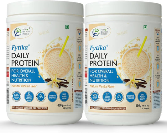 High-Protein Vanilla Powder Supplement for Adults with Essential Vitamins & Minerals - 400g (Pack of 2)