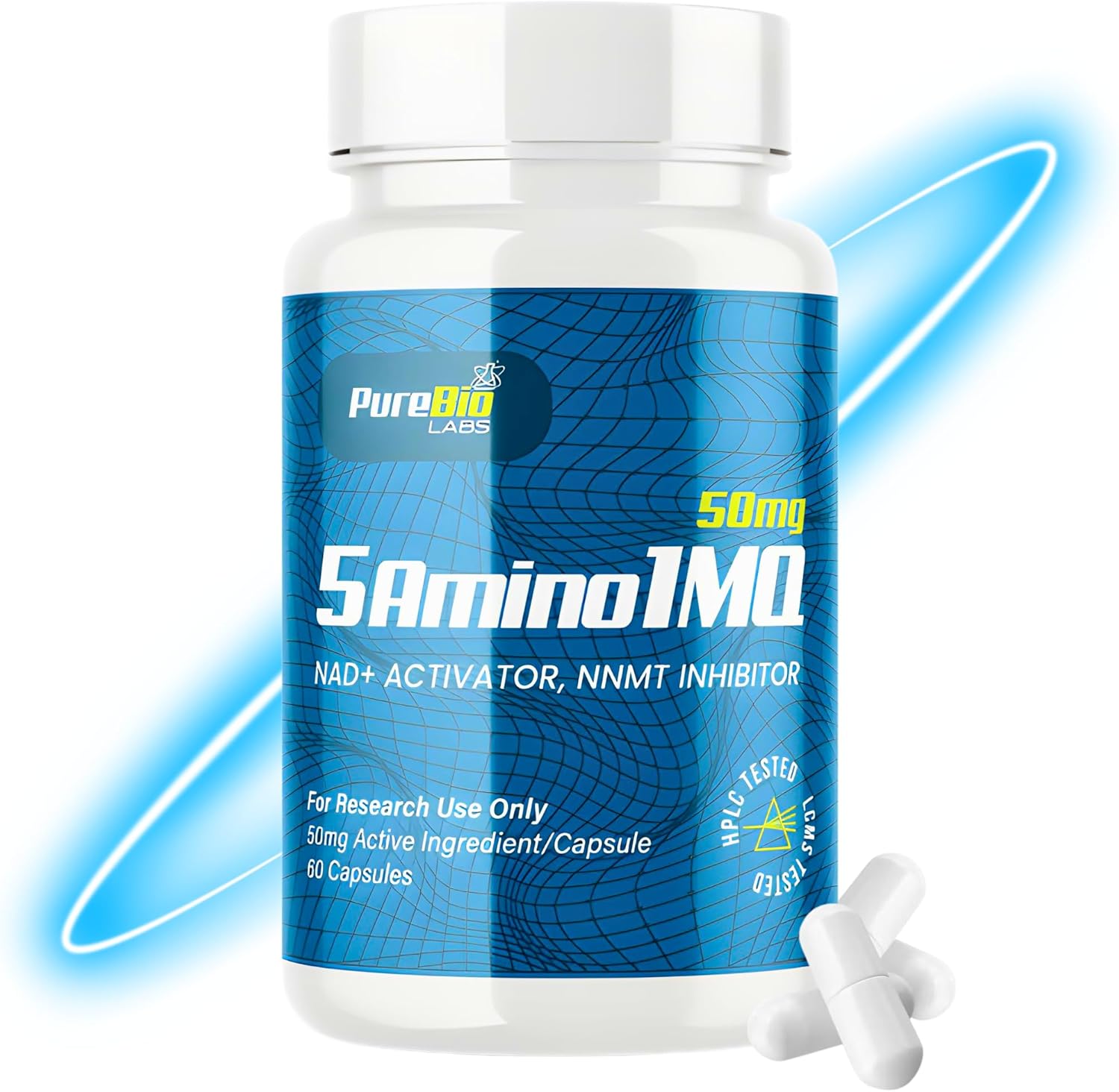 High-Purity NAD+ Activator & NNMT Inhibitor Capsules for Metabolic Support & Fitness - 60 Count