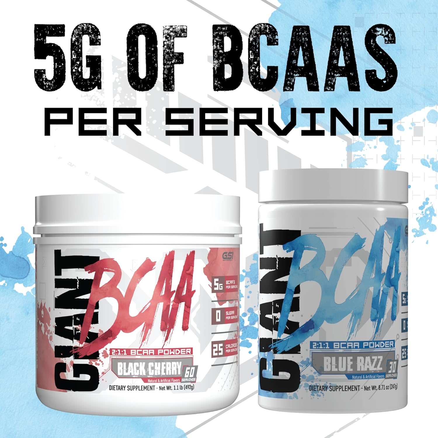 High-Quality Giant Performance Edge BCAA Supplement - 60 Servings in Black Cherry Flavor