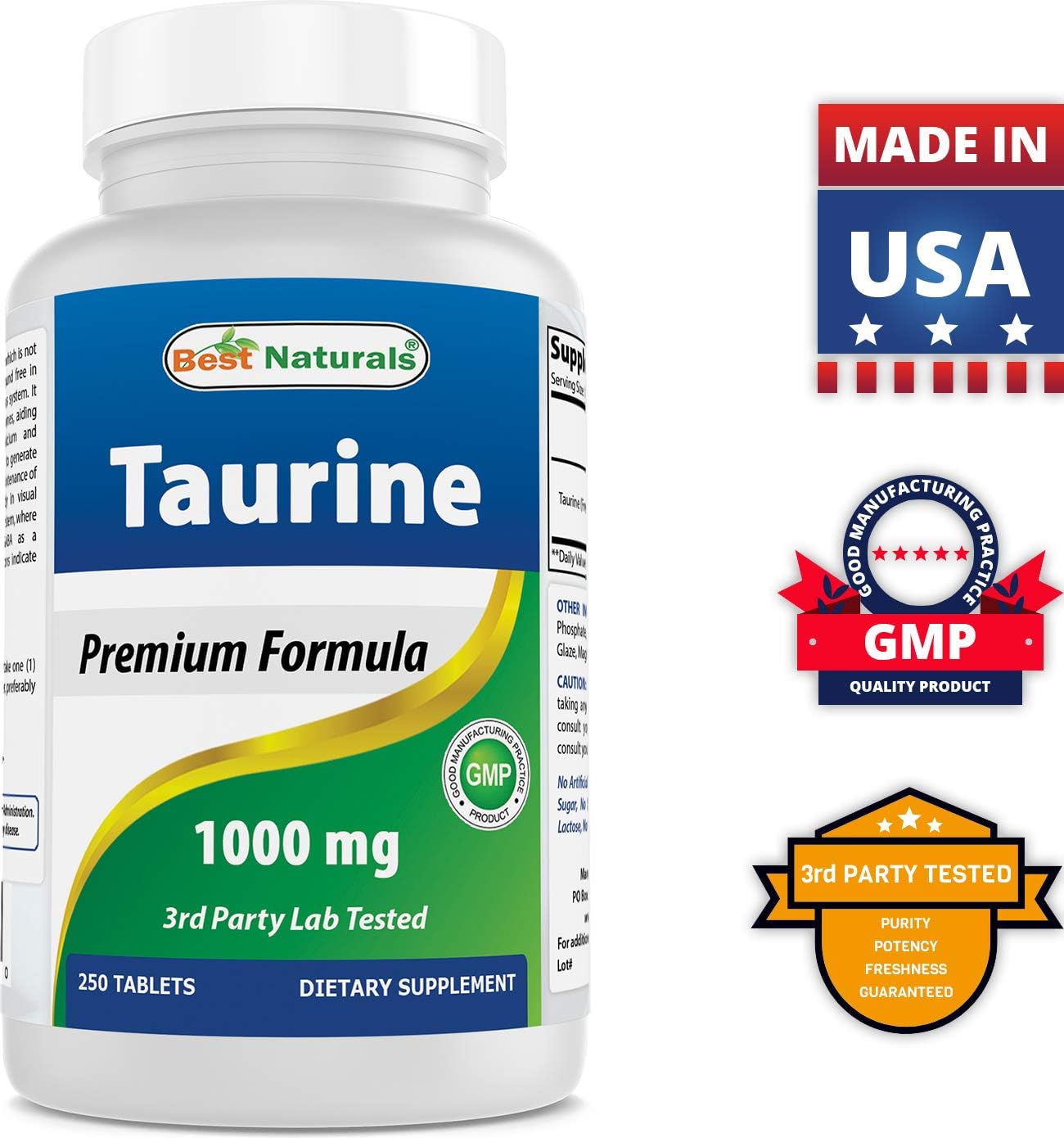 High-Quality Glycine and Taurine Supplement - 1000 mg Each for Optimal Health and Wellness