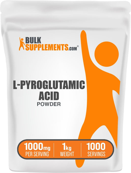 High-Quality L-Pyroglutamic Acid Powder Supplement - Boost Well-Being with Amino Acid Support - Gluten-Free, 1000mg per Serving, 1kg (2.2 lbs) Size