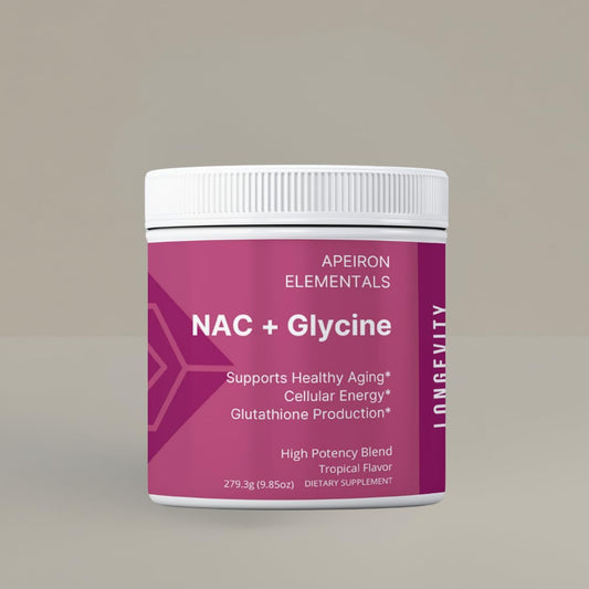 High Strength Apeiron Elementals NAC and Glycine Powder for Glutathione Production, Immune Support, and Cellular Energy - 2500mg