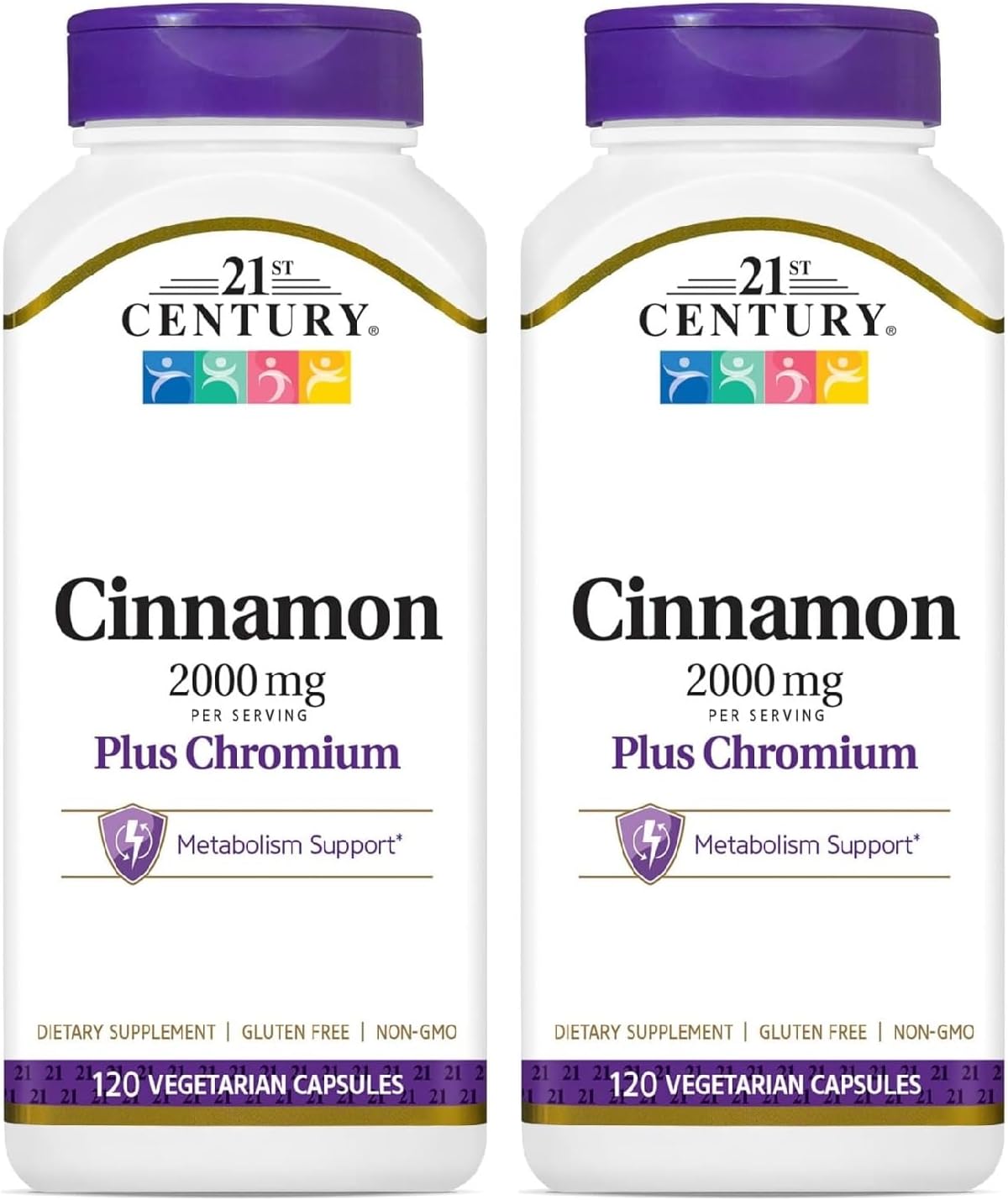 High Strength Cinnamon with Chromium 2000mg Capsules - 240 Count (2 Pack)