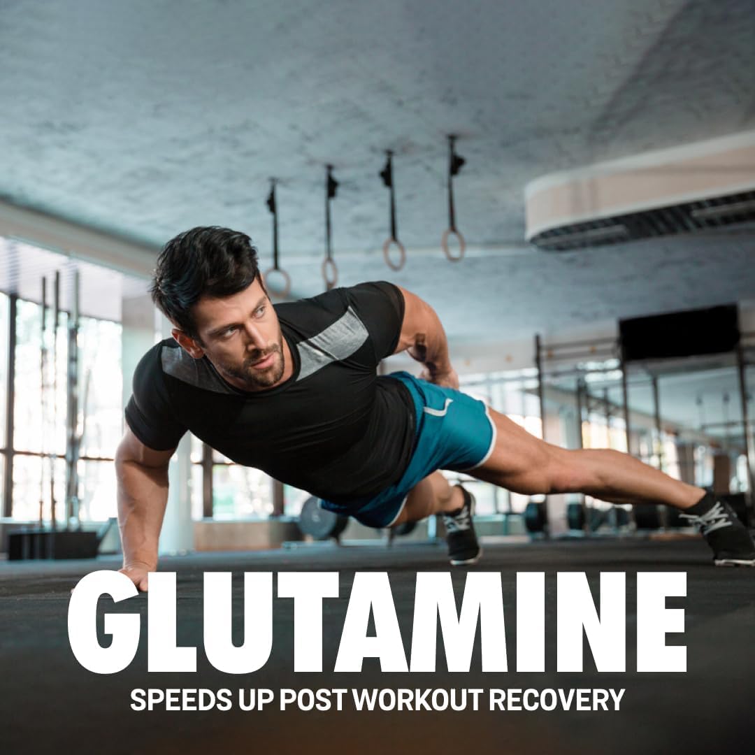 High Strength L-Glutamine Powder Supplement for Post-Workout Recovery | Supports Pumps & Digestive Health | 5000mg, 250g, 50 Servings | No Fillers, Unflavored
