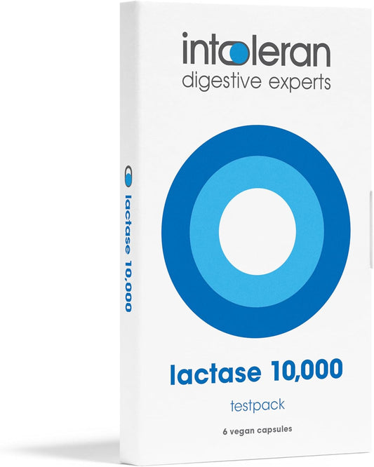 High Strength Lactase Enzyme Supplement Testpack - 6 Capsules | Vegan Digestive Enzymes for Lactose Intolerance | Fast-Acting & High Dose Formula | Low FODMAP Dairy Aid