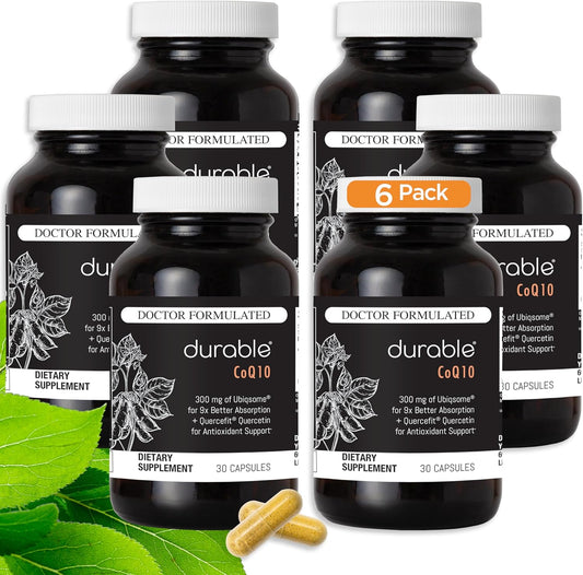 Highly Absorbable 300mg CoQ10 Phytosome for Heart Health - Antioxidant Supplement with Superior Absorption, 180 Capsules, Made in USA