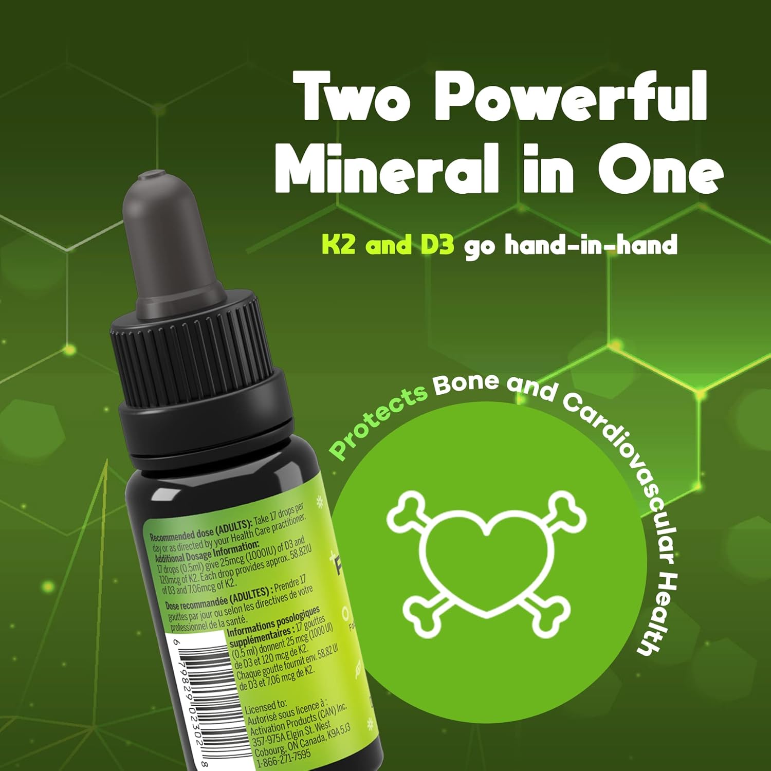 Highly Absorbable Liquid Vitamin D3K2 Supplement with MCT Oil - 1 Month Supply - Essential D3+K2 Vitamins for Calcium Absorption - 15 ml