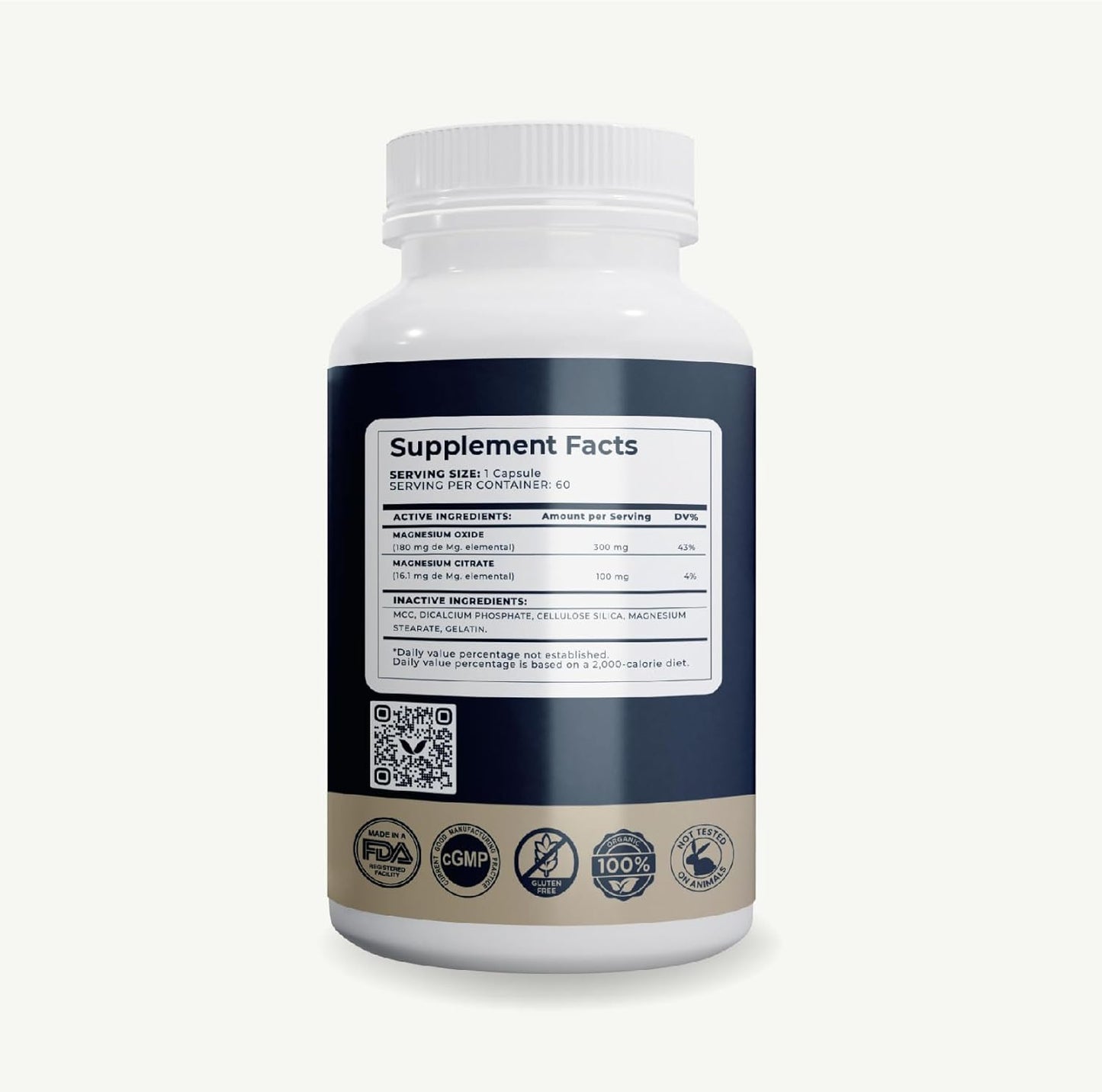 Highly Absorbable VITABELL Magnesium Citrate 400mg for Relaxation, Constipation Relief, and Digestive Health