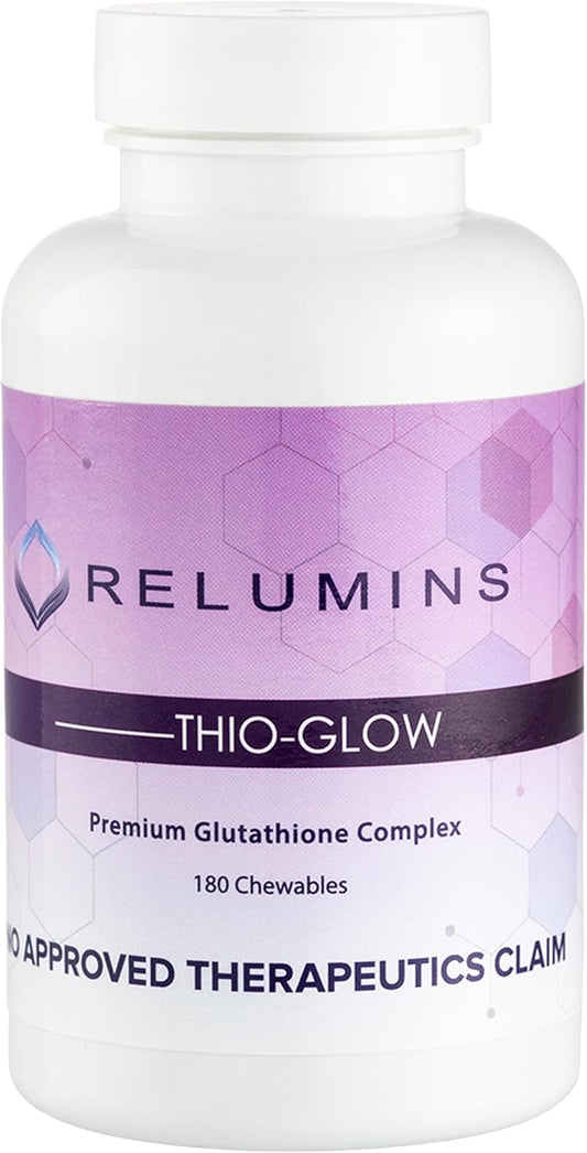Highly Bioavailable Thio-Glow Chewable Sublingual Glutathione Complex with Biotin, VIT C & E, Grapeseed Polyphemols - 330mg per Serving