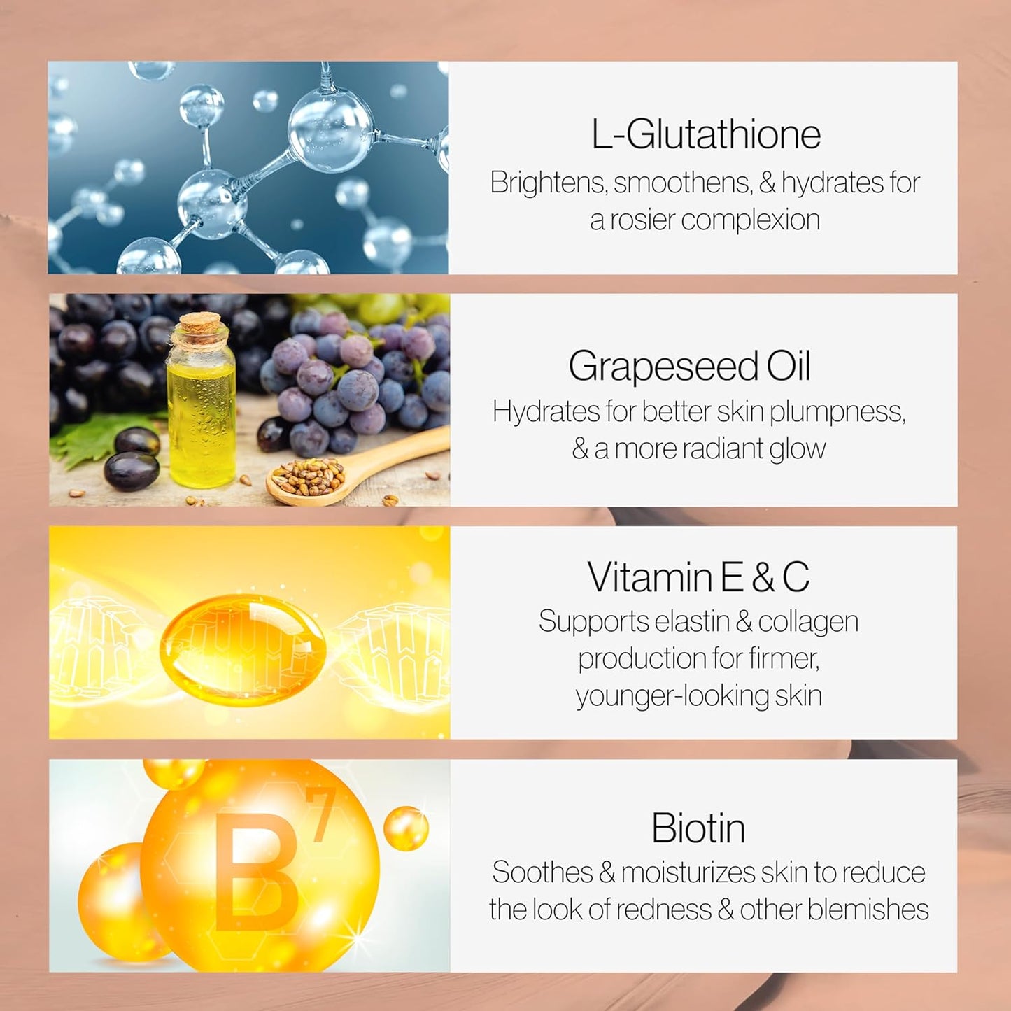 Highly Bioavailable Thio-Glow Chewable Sublingual Glutathione Complex with Biotin, VIT C & E, Grapeseed Polyphemols - 330mg per Serving