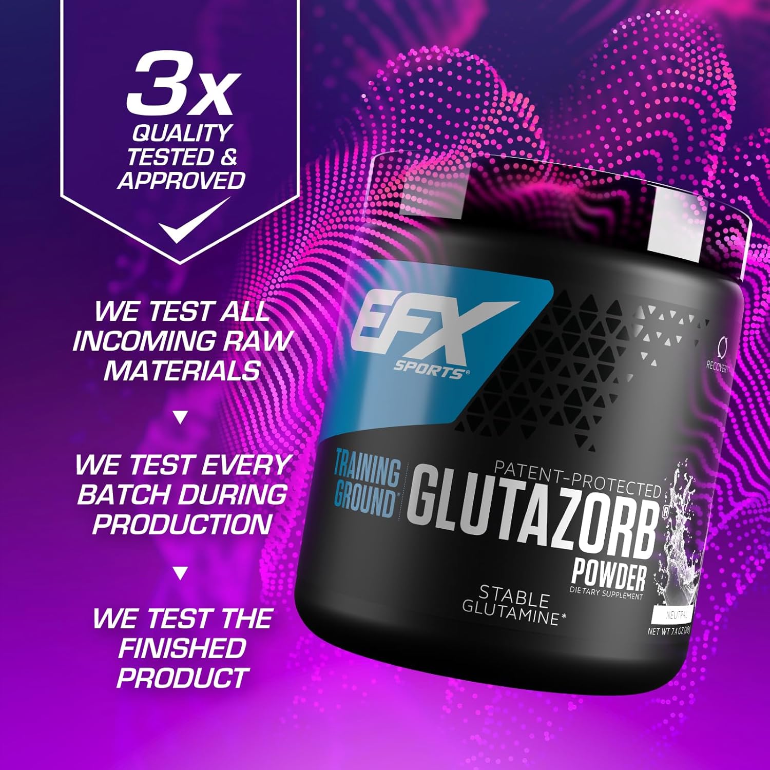Highly Concentrated Glutamine Supplement for Digestion & Immune Support | EFX Sports Training Ground Glutazorb Powder | 140 Servings