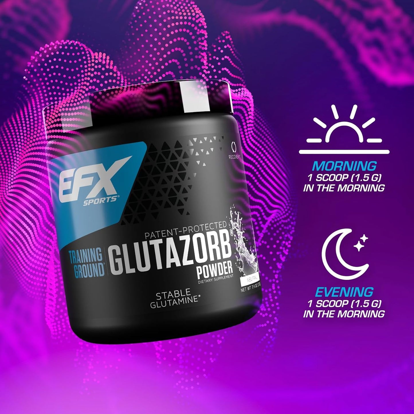 Highly Concentrated Glutamine Supplement for Digestion & Immune Support | EFX Sports Training Ground Glutazorb Powder | 140 Servings