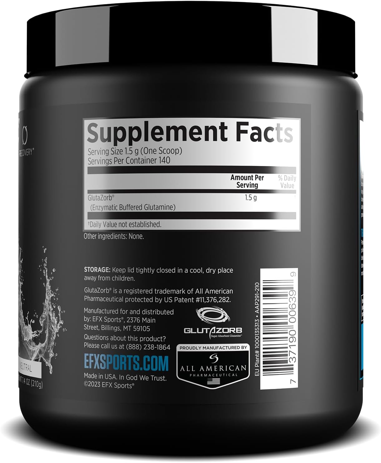 Highly Concentrated Glutamine Supplement for Digestion & Immune Support | EFX Sports Training Ground Glutazorb Powder | 140 Servings