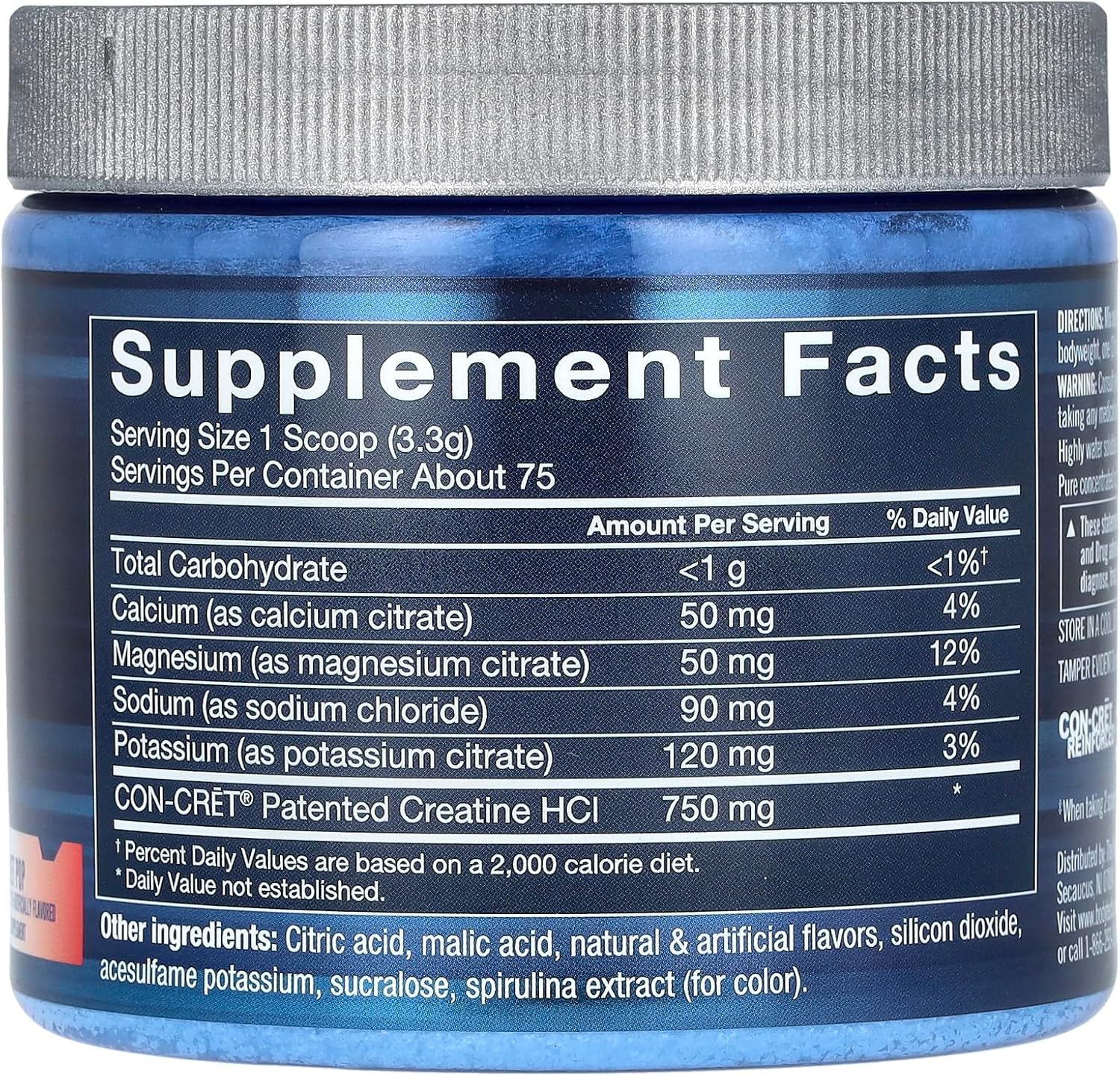 Highly Soluble Bodytech Rocket Pop Creatine HCL + Electrolytes Powder - 8.8 oz/75 Servings
