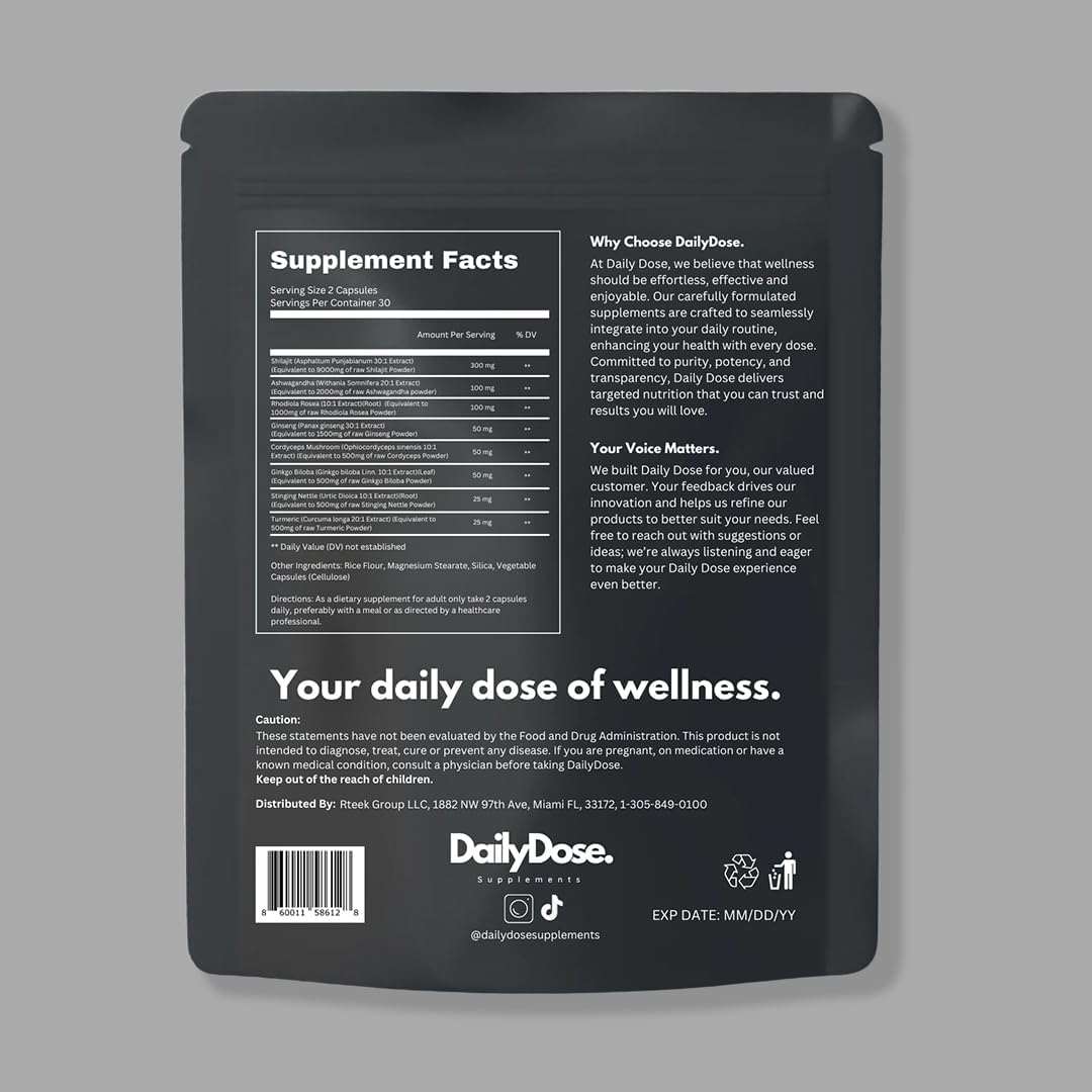 Himalayan Shilajit Daily Supplements for Energy and Immunity Boost