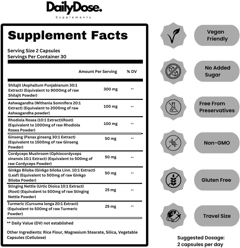Himalayan Shilajit Daily Supplements for Energy and Immunity Boost