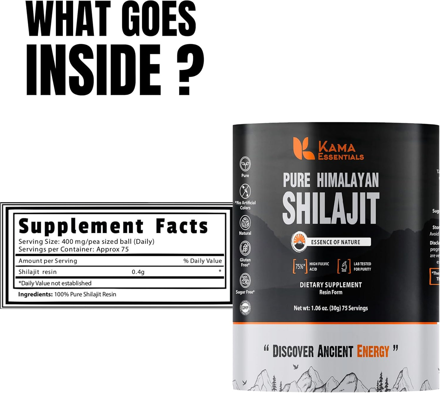Himalayan Shilajit Resin for Energy & Immune Support | Pure Purified Shilajit for Men & Women | Rich in 85+ Trace Minerals & 75%+ Fulvic Acid | Lab Tested | 400mg (4)