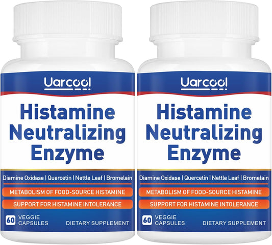 Histamine Diamine Oxidase Enzyme Supplement for Digestive Support - 60 Softgels (2 Bottles) - Made in USA by Uarcool
