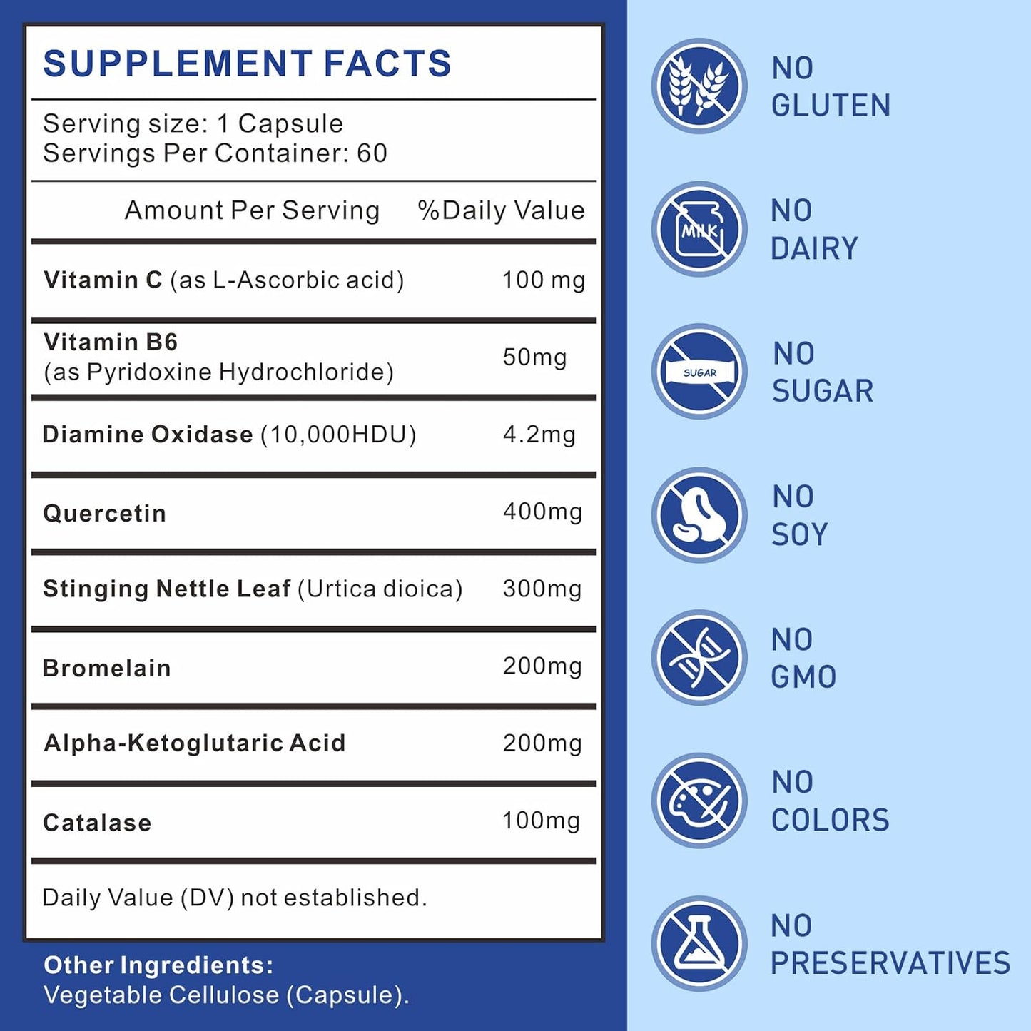 Histamine Diamine Oxidase Enzyme Supplement for Digestive Support - 60 Softgels (2 Bottles) - Made in USA by Uarcool