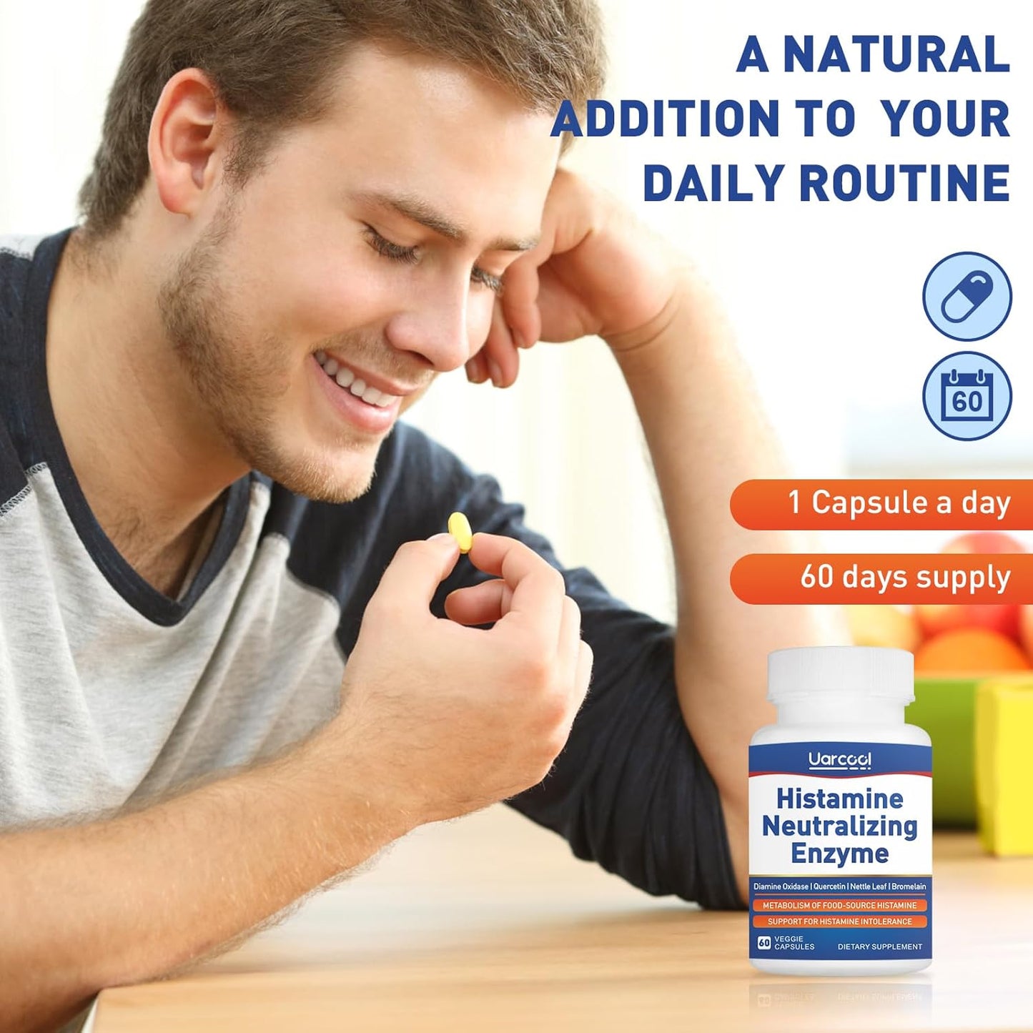 Histamine Neutralizing Enzyme Supplement for Digestive Health - 180 Softgels - Made in USA